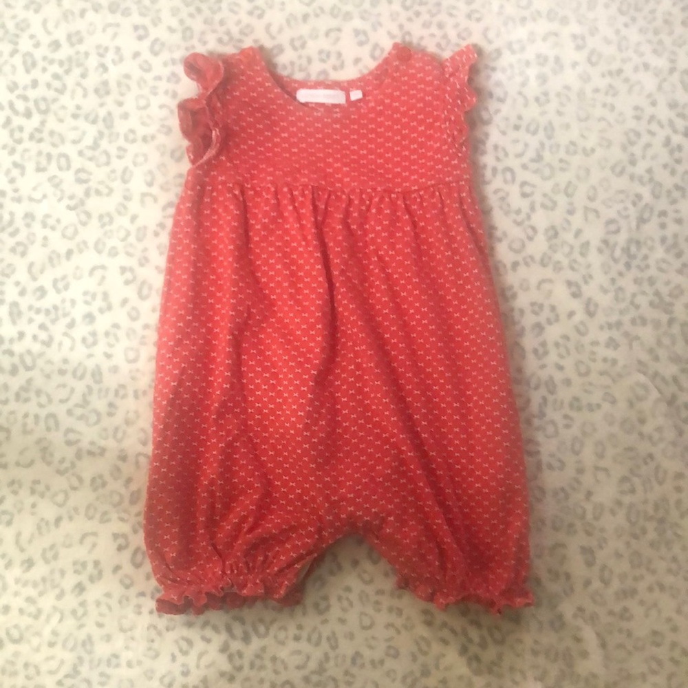 Lemon Brand brand (European) Sz 9m adorable red 100% cotton romper very soft